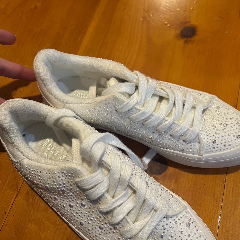 Juicy Couture White Sneakers with Rhinestones - Picture 3 of 5